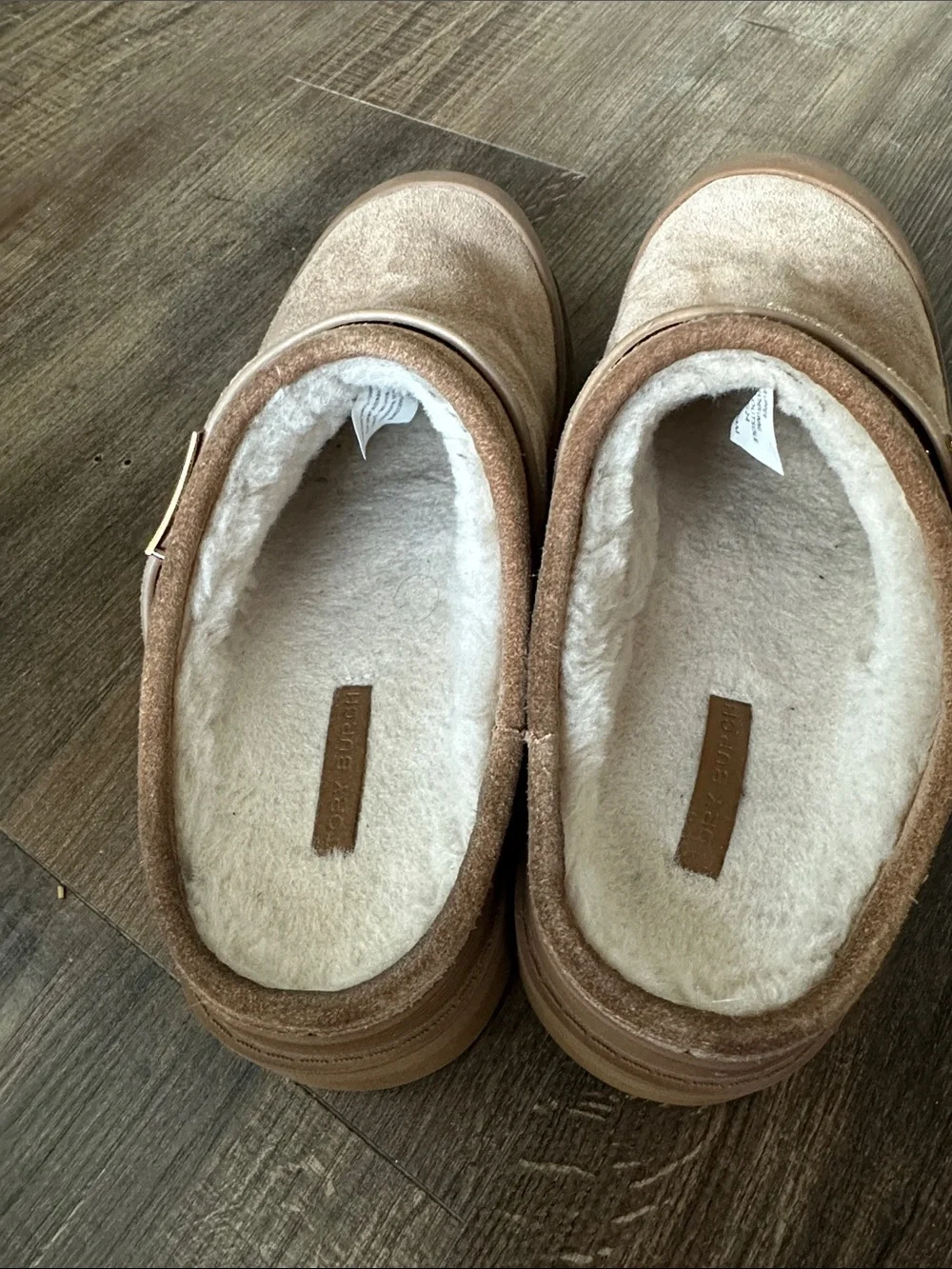 Tory Burch Mellow Shearling-Trimmed Suede Mules